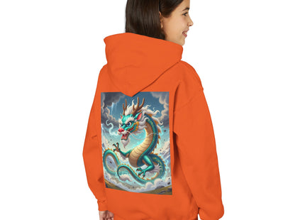 Tibetan Dragon in Battle Youth Heavy Blend Hooded Sweatshirt