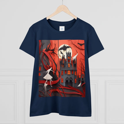Halloween Night Scene Women's Midweight Cotton Tee
