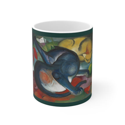 Two Cats, Blue and Yellow by Franz Marc Ceramic Mug 11oz