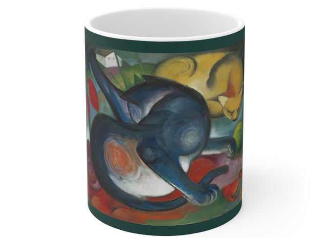 Two Cats, Blue and Yellow by Franz Marc Ceramic Mug 11oz