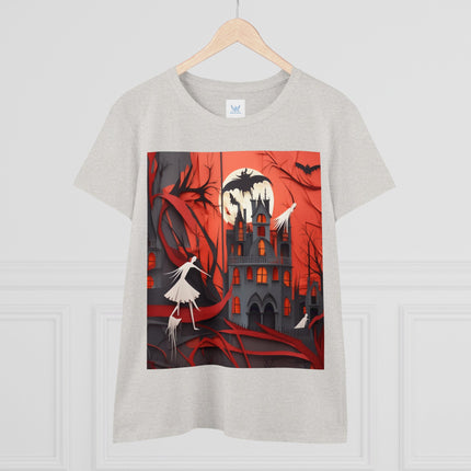 Halloween Night Scene Women's Midweight Cotton Tee