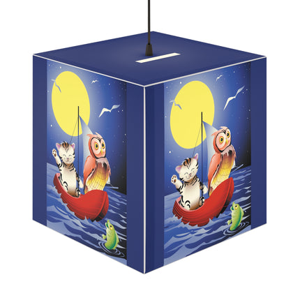 Embarking on a Moonlit Journey Light Cube Lamp