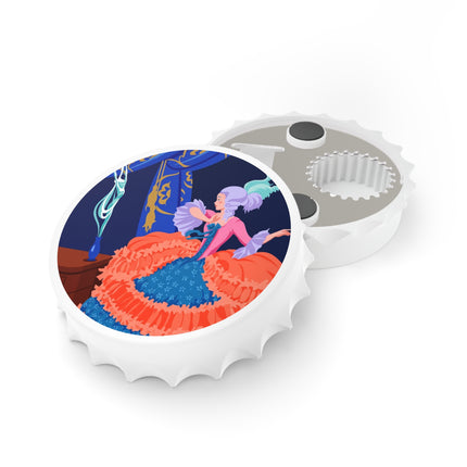 Rococo Stage Siren Bottle Opener – Theatrical Grace & Elegant Drama