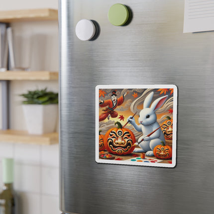 Halloween Rabbit’s Kabuki Jack-o’-Lanterns Die-Cut Magnets (4 Sizes)