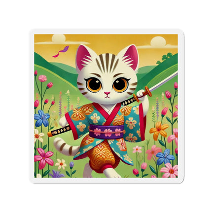 Samurai Kitten Die-Cut Magnets (5 Sizes)