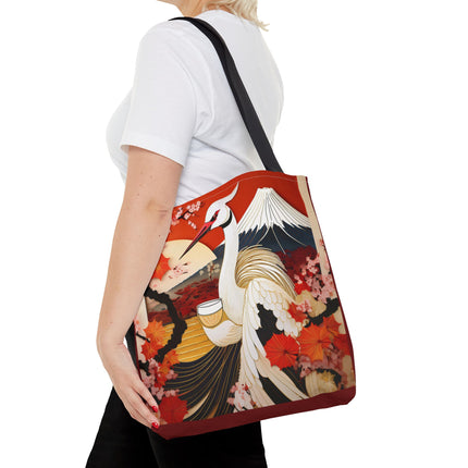 Crane at an Autumn Vineyard Tote Bag (AOP)