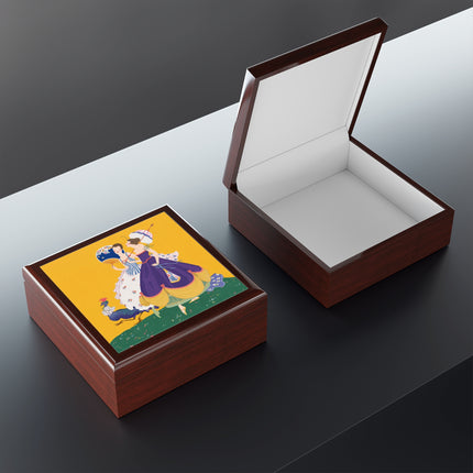 🦚☂️ The Peacock Promenade Jewelry Box – Art Deco Fashion Whimsy