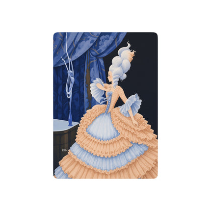 🩵🎀 The Lady Of The Blue Ribbons Playing Cards – Art Deco Rococo Elegance