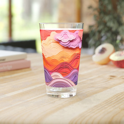 Dramatic Sunset Sky Glass, 16oz