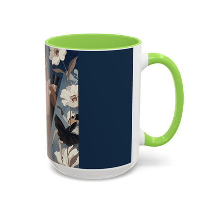 🌸✨ The Midnight Magnolia Masquerade Colorful Mug – Art Deco Nocturne