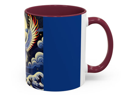 Majestic White Crane Colorful Mugs (11oz, 15oz)