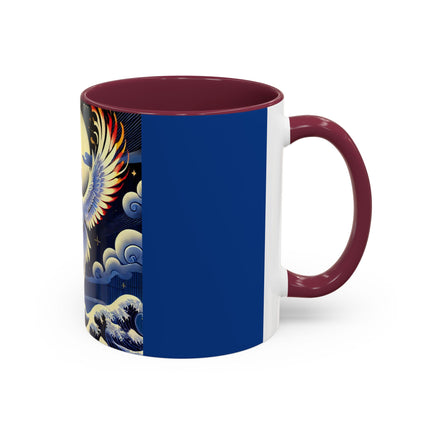 Majestic White Crane Colorful Mugs (11oz, 15oz)