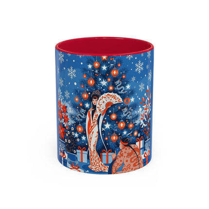 🎋❄️ The Winter Lantern Celebration Colorful Mug – Elegant Asian Christmas Fantasy