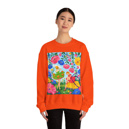 🌸🧚 The Fairies In The Flower Garden Crewneck Sweatshirt – Art Deco Floral Whimsy