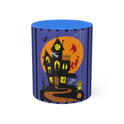 Halloween Night at the Haunted House Colorful Mugs, 11oz