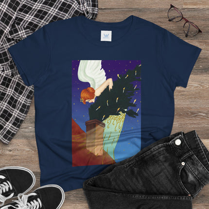 The Christmas Angel Women's Midweight Cotton Tee