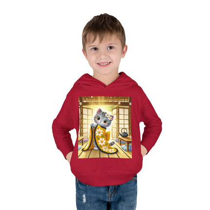 Playful Kitten in the Tea Room Toddler Pullover Fleece Hoodie