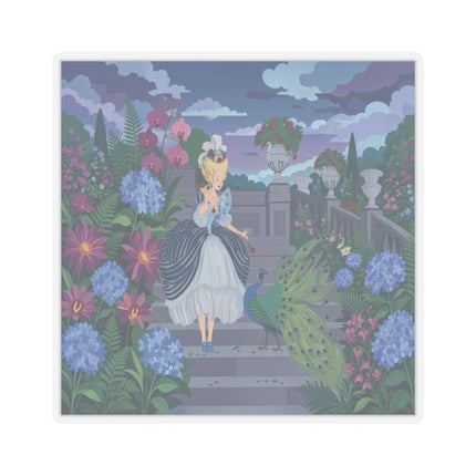 🦚🌸 The Peacock Garden Terrace Kiss-Cut Stickers – Art Deco Floral Elegance