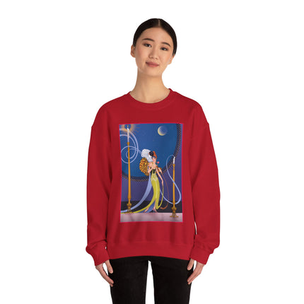 Smoke and Secrets: A Glamorous Encounter in Prohibition Era Heavy Blend™ Crewneck Sweatshirt