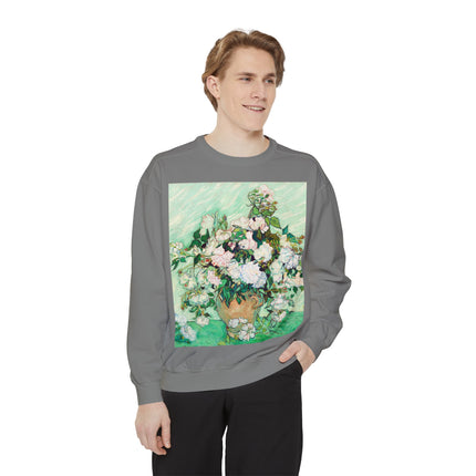 Roses by Vincent Van Gogh Unisex Garment-Dyed Sweatshirt