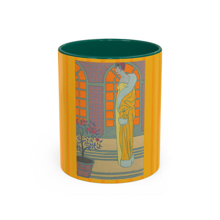 Sur Les Marches Du Jardin by Georges LePape Colorful Mugs (11oz, 15oz)