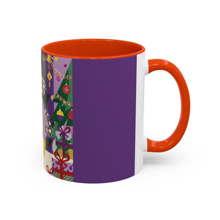 🎁✨ The Lavender Christmas Masquerade Colorful Mug – Art Deco Holiday Fantasy