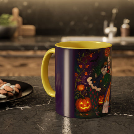 🎭🎃 The Masquerade Beneath The Pumpkin Lantern Colorful Mug – Theatrical Halloween Charm