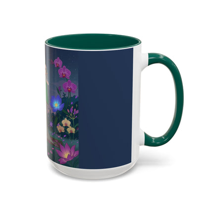 Moonlit Incense Ceremony Colorful Mugs – Art Deco Meditation Garden