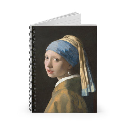 Girl with a Pearl Earring by Johannes Vermeer Spiral Notebook - Ruled Line