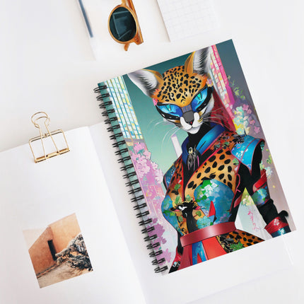 Cyber Cat Glamour Spiral Notebook - Ruled Line