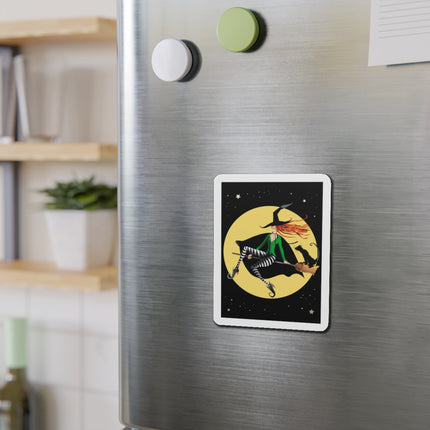 A Witch’s Moonlit Flight Die-Cut Magnets (5 Sizes)
