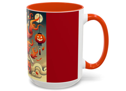 Jack-O’-Lantern Drums & The Kabuki Rabbit Colorful Mugs (11oz, 15oz)