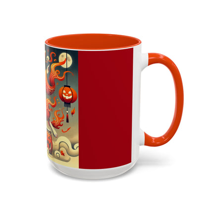 Jack-O’-Lantern Drums & The Kabuki Rabbit Colorful Mugs (11oz, 15oz)