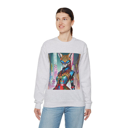 Cyber Cat Glamour Unisex Heavy Blend™ Crewneck Sweatshirt