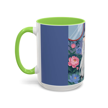 Whispers to the Golden Songbird Colorful Mugs – Art Deco Garden Elegance