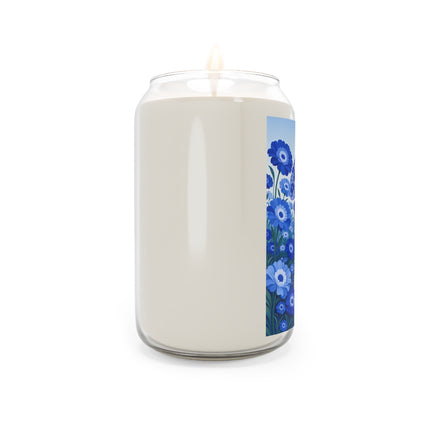 💙🌼 The Lady Of The Sapphire Blue Flower Garden Scented Soy Candle – Art Deco Floral Elegance
