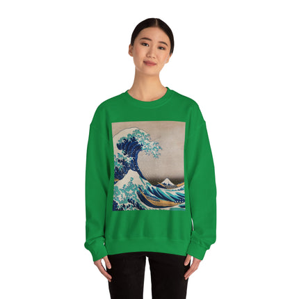 The Great Wave off Kanagawa by Katsushika Hokusai Heavy Blend™ Crewneck Sweatshirt