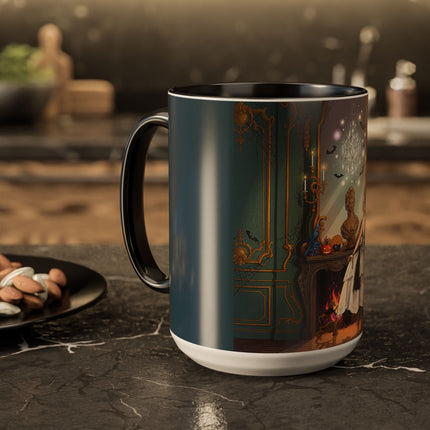 🕯️🎃 The Moonlit Manor Drawing Room Colorful Mug – Elegant Halloween Charm