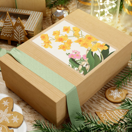 Golden Bow Orchid by Tanigami Kônan Kiss-Cut Stickers (4 Sizes)