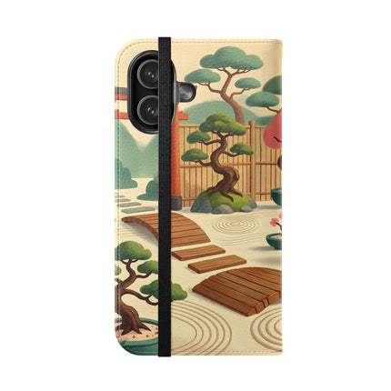 🏹🌸 Archer Kitten in the Zen Garden Flip Case – Focus, Whimsy & Zen Balance