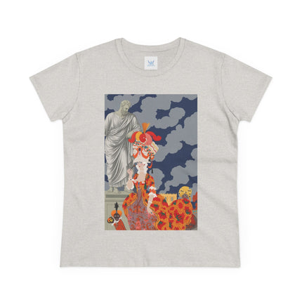 Rococo Grandeur Women's Midweight Cotton Tee – Opulent Elegance & Theatrical Charm