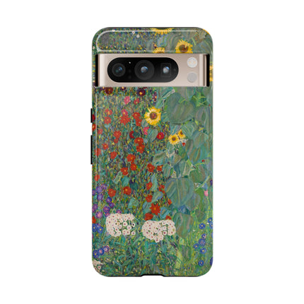 Farm Garden with Sunflowers by Gustav Klimt Phone Cases