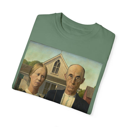 American Gothic by Grant Wood Unisex Garment-Dyed T-shirt