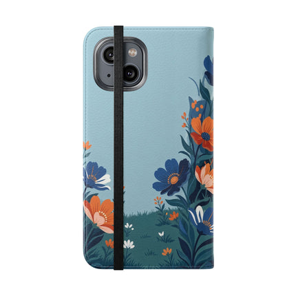 🌺🎩 The Lady Of The Grand Flower Garden Flip Case – Art Deco Floral Fantasy