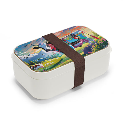 Cyber Glitch Cow Bento Lunch Box