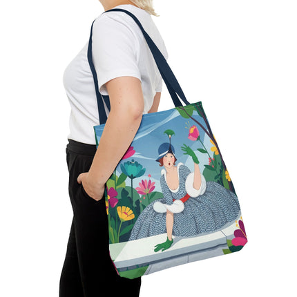 🌺🦚 The Lady Of The Peacock Garden Tote Bag – Art Deco Floral Fashion