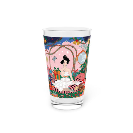 🎀🎄 Christmas Morning In The Rose Parlor Pint Glass – Art Deco Holiday Fantasy
