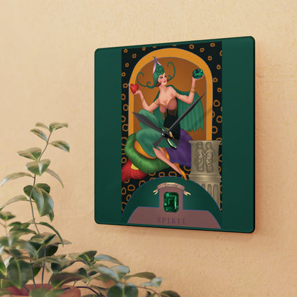 May & Emerald Zodiac Acrylic Wall Clock