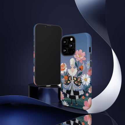 🌸🎀 The Grand Floral Promenade Phone Case – Art Deco Fashion Fantasy