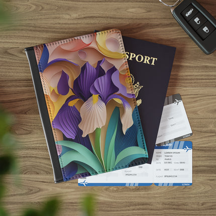 The Elegant Iris Flower Passport Cover